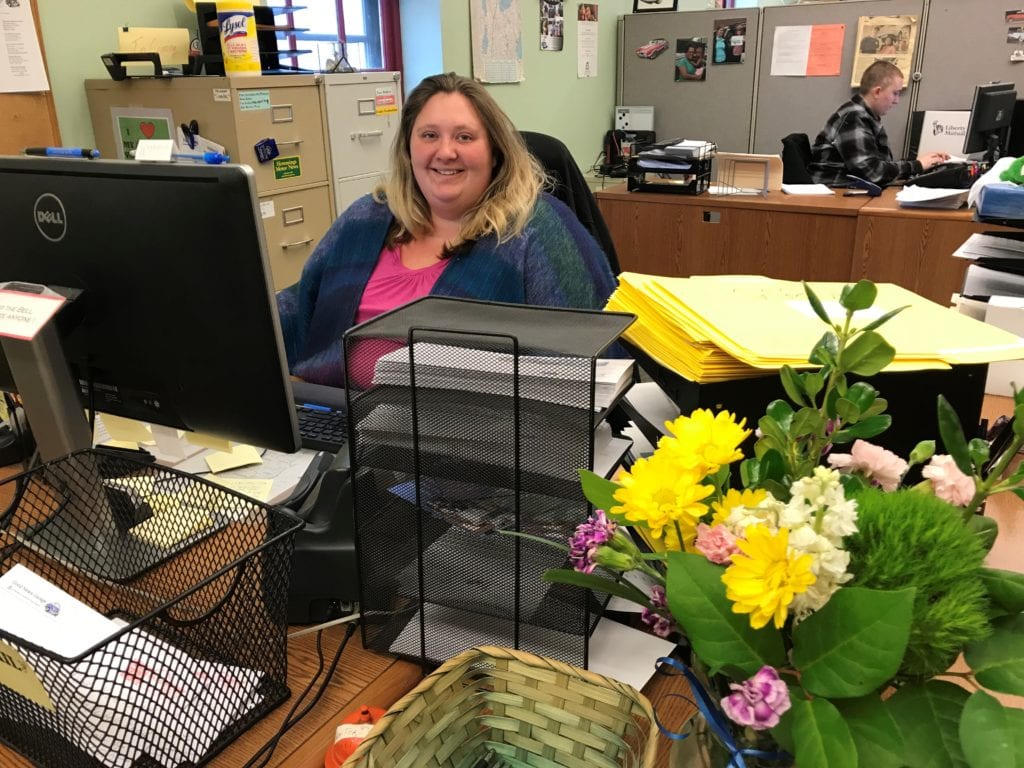 stephanie at her desk