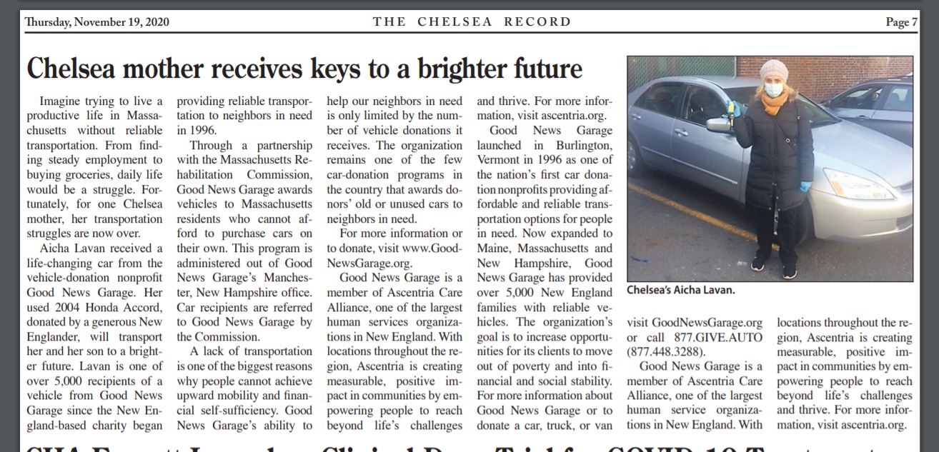 Chelsea Mother Receives Keys to Brighter Future